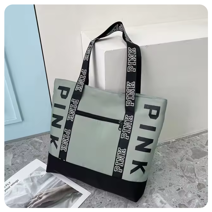 Luxury Brand Colorblock Nylon Pink Letter Graphic Casual Sports
