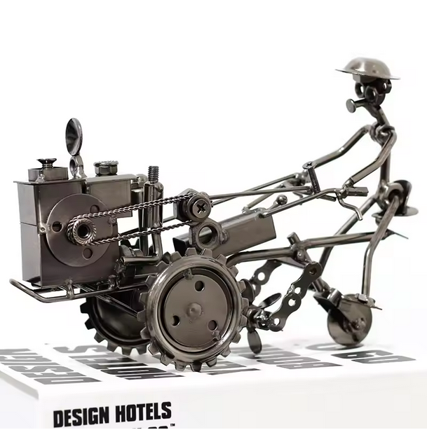 Wrought Iron Vintage Retro Iron Tractor Model Metal