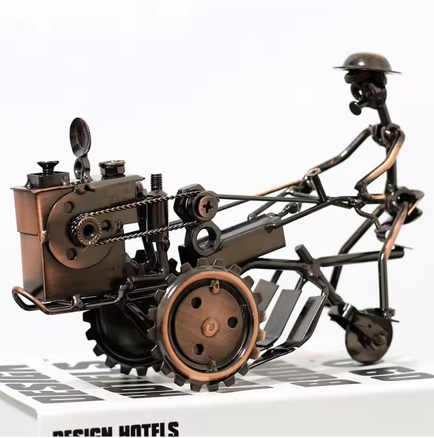 Wrought Iron Vintage Retro Iron Tractor Model Metal