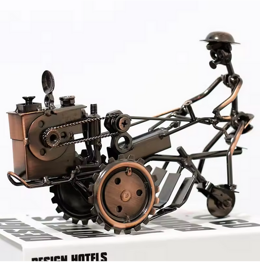 Wrought Iron Vintage Retro Iron Tractor Model Metal