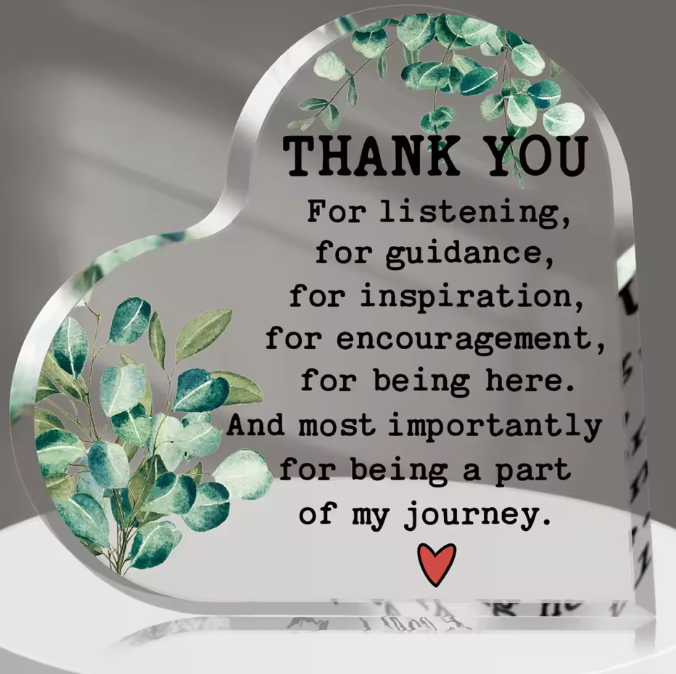 Thank You Gifts Acrylic Heart Plaque