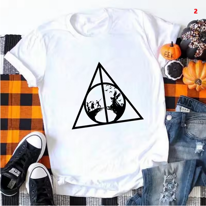 Deathly Hallows Graphic Women Tee Casual Summer Fashion Top
