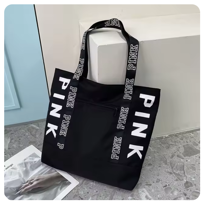 Luxury Brand Colorblock Nylon Pink Letter Graphic Casual Sports