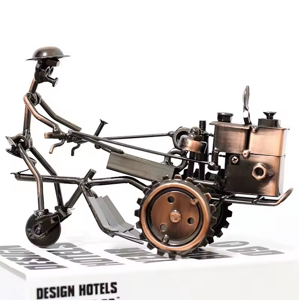 Wrought Iron Vintage Retro Iron Tractor Model Metal