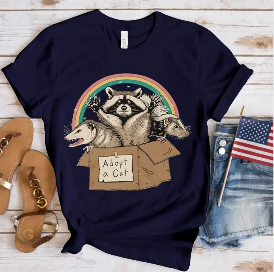 Fashion Tshirt Summer Lovely Opossum Graphic