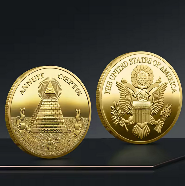 Souvenir Pyramid Coin Faith God Eye Free Freemason