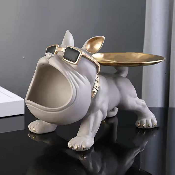 Home Decor Bulldog Figurine Dog Statue Storage Box Animal