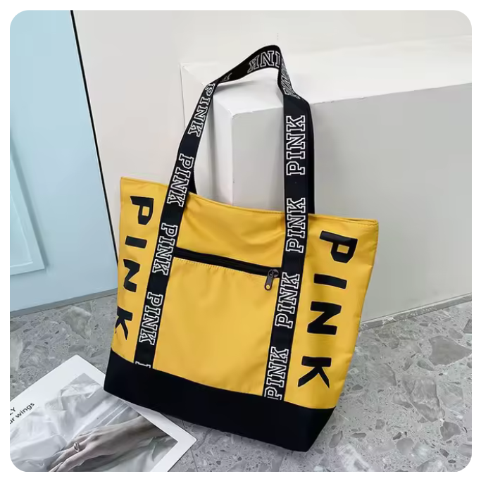 Luxury Brand Colorblock Nylon Pink Letter Graphic Casual Sports