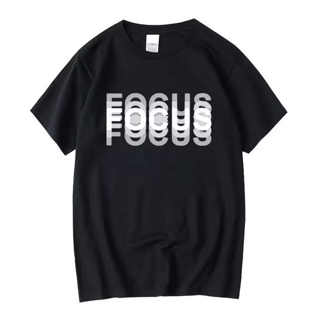 Casual Oversized Men Tshirt Funny Focus