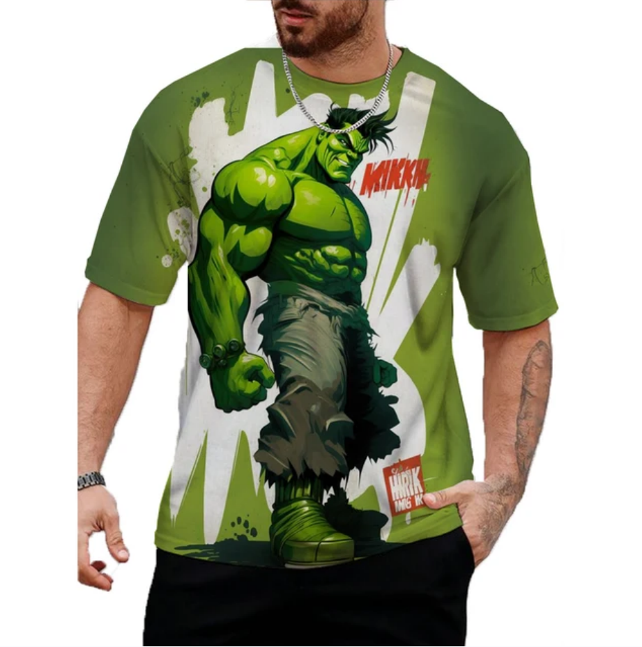 Tshirt Print Green Titan Rage For Men Summer Short Sleeve