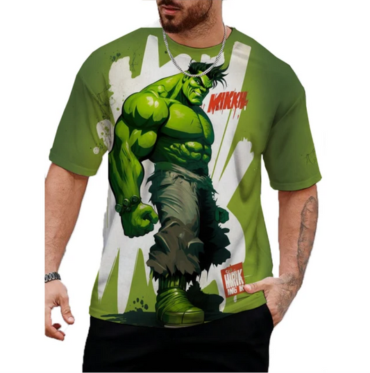 Tshirt Print Green Titan Rage For Men Summer Short Sleeve