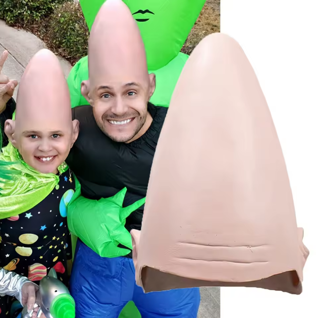 Halloween Alien Conehead Latex Cosplay Helmet Party Costume Prop