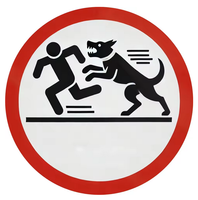 Durable Round Dog Warning Sign Easy to Hang, Waterproof Home Wall Decor