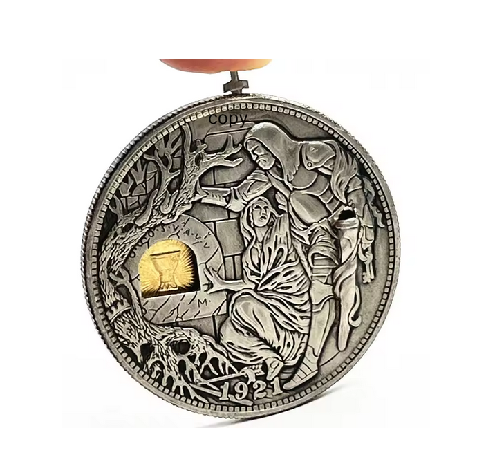 Movable Mechanism Holy Grail Coin Hobo Nickel Morgan Dollar