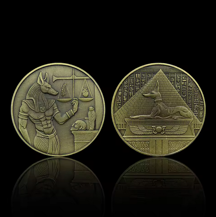 Ancient Egyptian God Anubis Bronze Commemorative Coin