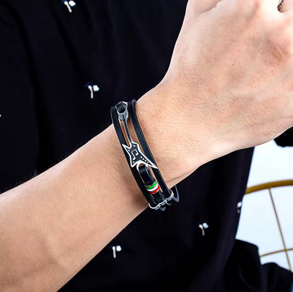 Fashion Electric Guitar Leather Bracelet Nightclub Street Hip Hop