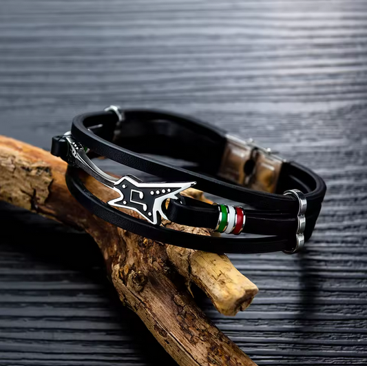 Fashion Electric Guitar Leather Bracelet Nightclub Street Hip Hop