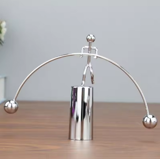 Steel Balance Physics Toy Weightlifter Kinetic Art Desk Science Decor