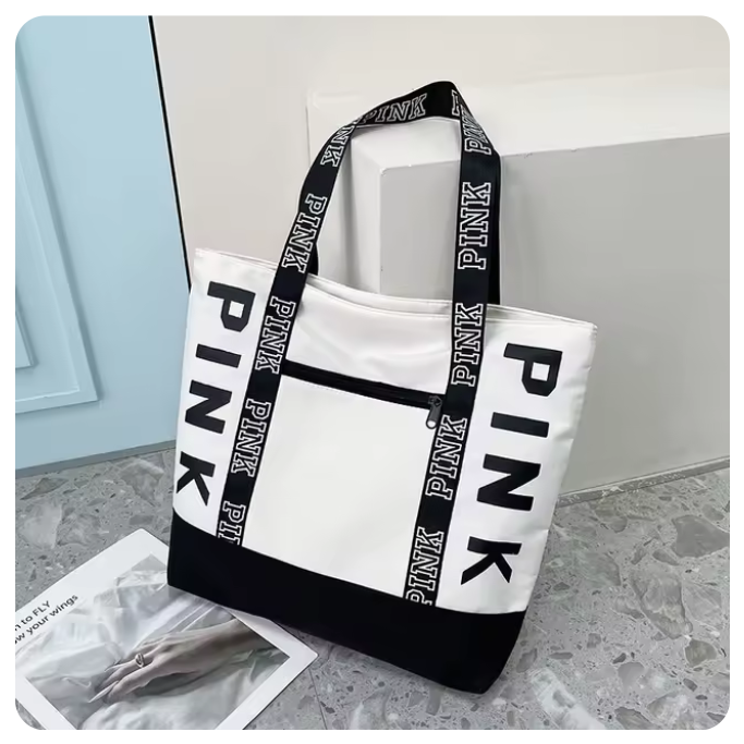 Luxury Brand Colorblock Nylon Pink Letter Graphic Casual Sports