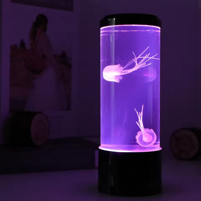 Led Jellyfish Night Light Home And Bedroom Decor Cylindrical