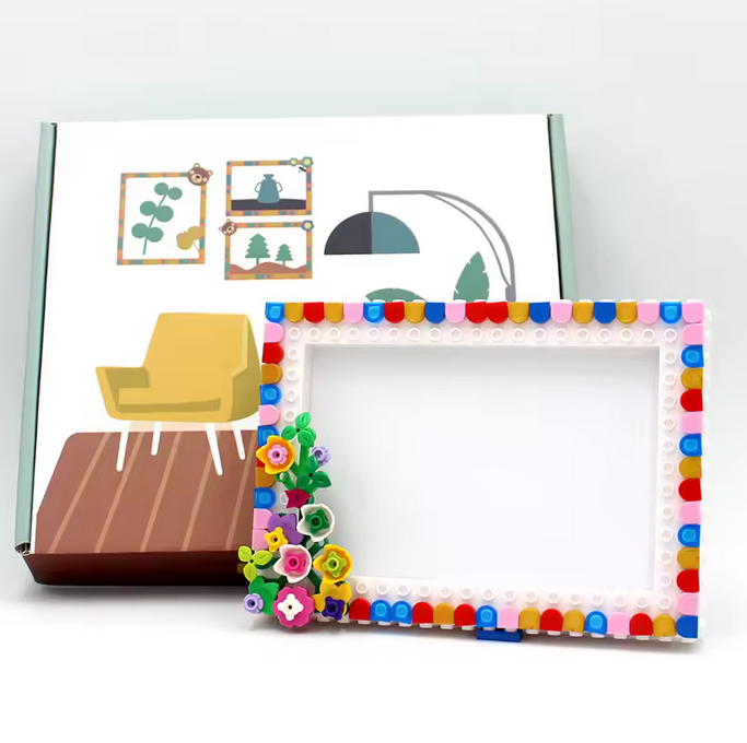 Flower Garden Picture Frame Simple Color Block Design Home Decor Gift