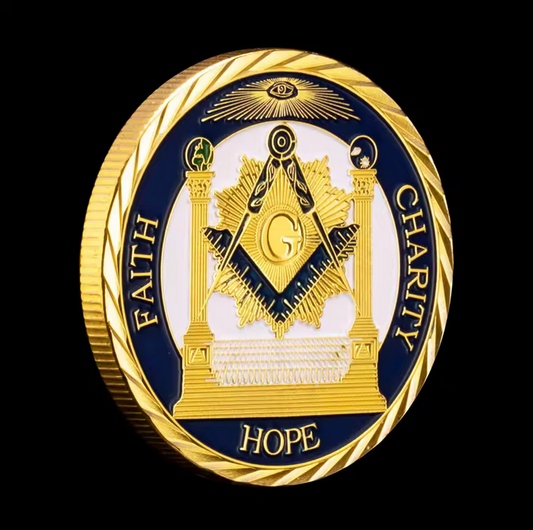 The Free Mason Collectible Souvenir Gold Plated Coin