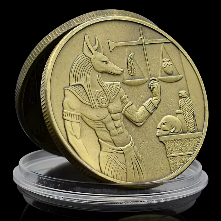 Ancient Egyptian God Anubis Bronze Commemorative Coin