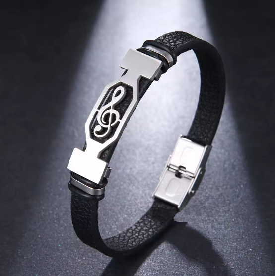 Stainless Steel Music Symbol Bracelet