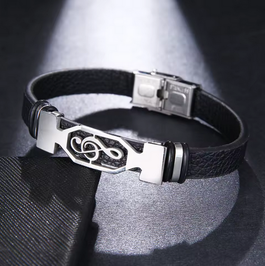 Stainless Steel Music Symbol Bracelet