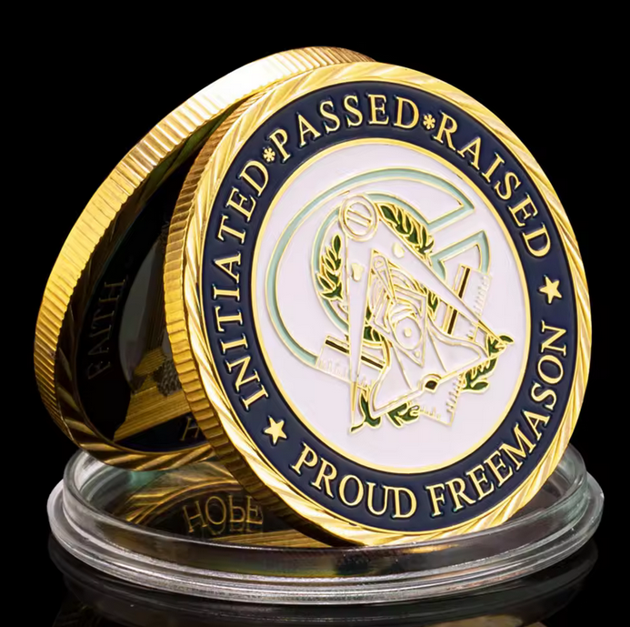The Free Mason Collectible Souvenir Gold Plated Coin