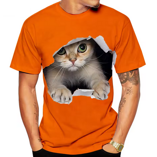 Fashion Cute Cat 3D Printing Tshirt Summer Casual Short Sleeve