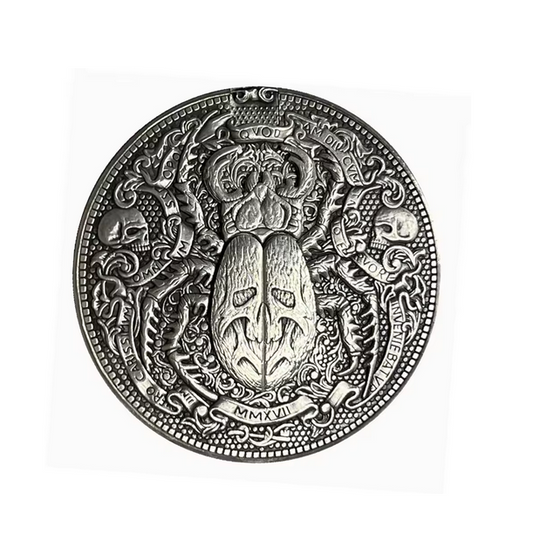 Handmade Movable Mechanism Hobo Nickel Coin Gold Scarab Egypt Vintage