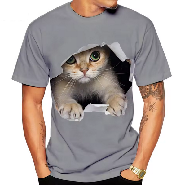 Fashion Cute Cat 3D Printing Tshirt Summer Casual Short Sleeve