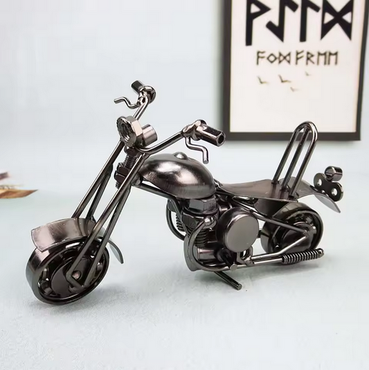 Vintage Cast Iron Harley Motorcycle Model for Home Decor Collectors