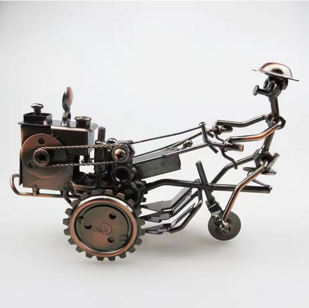 Wrought Iron Vintage Retro Iron Tractor Model Metal