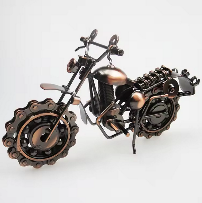 Motorcycle Model Retro Motor Bronze Handmade Motor Metal Decoration