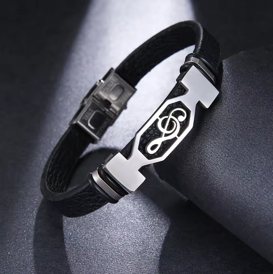 Stainless Steel Music Symbol Bracelet