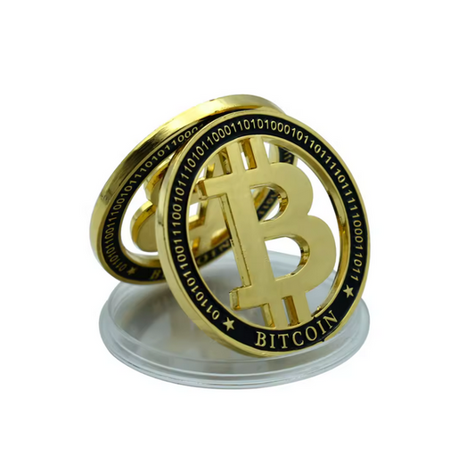 Bitcoin Gold Plated Metal Commemorative Coin
