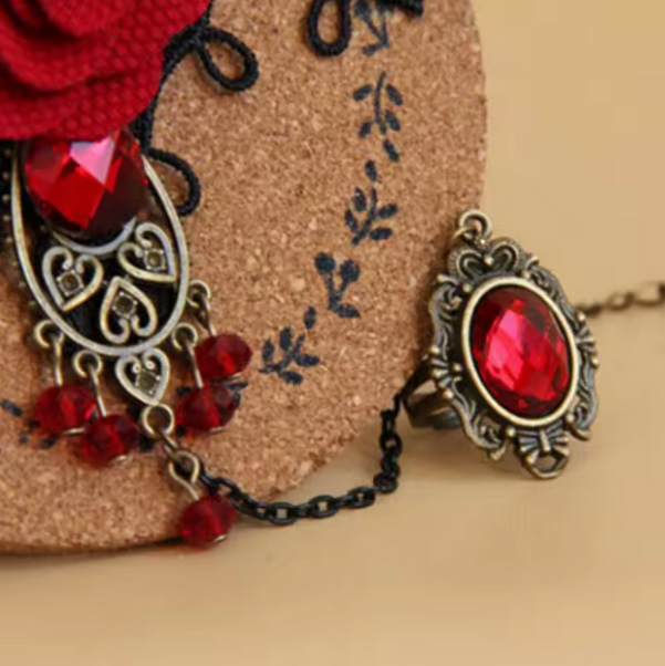 Halloween Women Rose Bracelets Steampunk Gothic Style Lace Bracelet