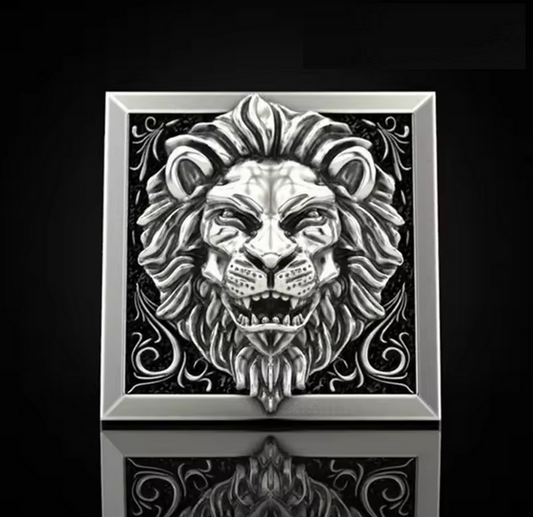 Fashion Punk Domineering Lion Head Ring Creative Storage Finger