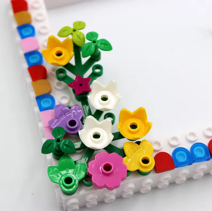 Flower Garden Picture Frame Simple Color Block Design Home Decor Gift