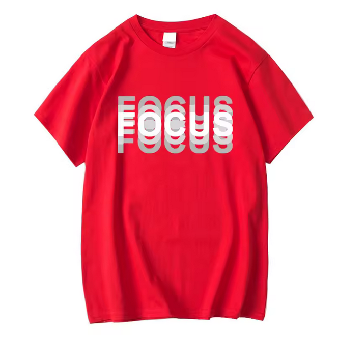 Casual Oversized Men Tshirt Funny Focus