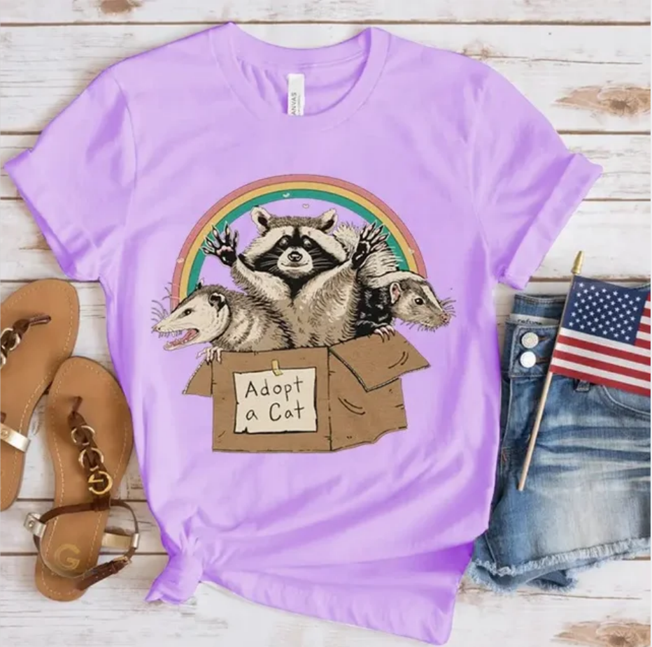 Fashion Tshirt Summer Lovely Opossum Graphic