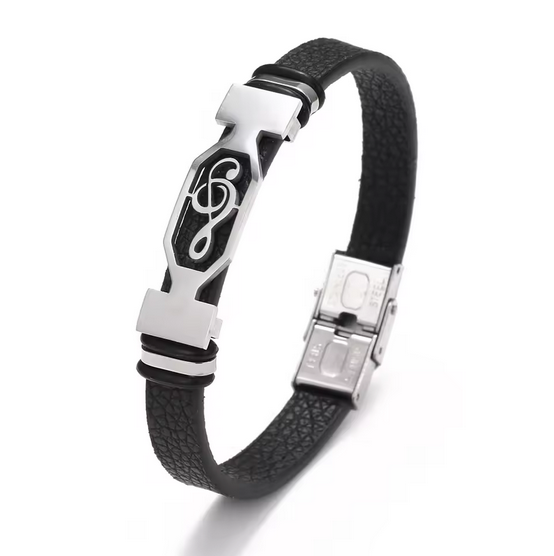 Stainless Steel Music Symbol Bracelet
