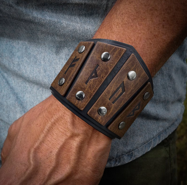 Middle Ages Rune Men Leather Bracelet Nordic Viking Style Retro