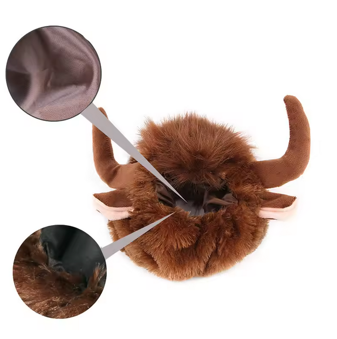 Dog Lion Mane Horns Wig Funny Cosplay Hat For Dogs