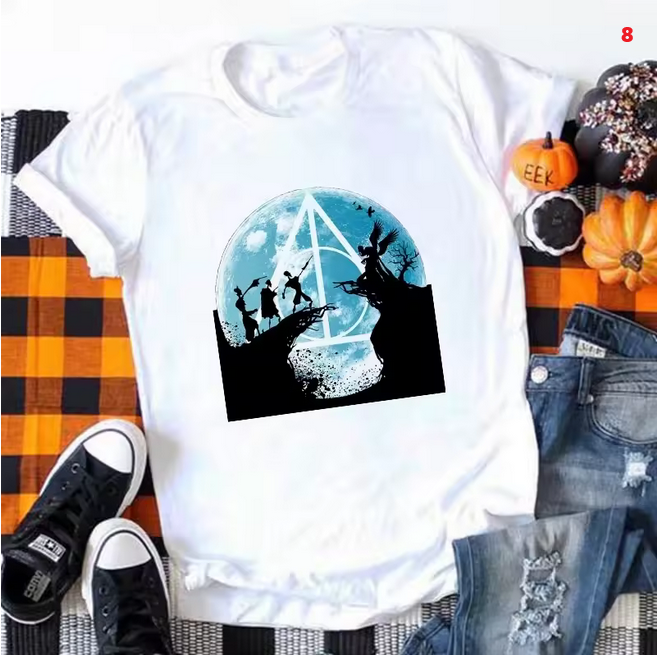 Deathly Hallows Graphic Women Tee Casual Summer Fashion Top