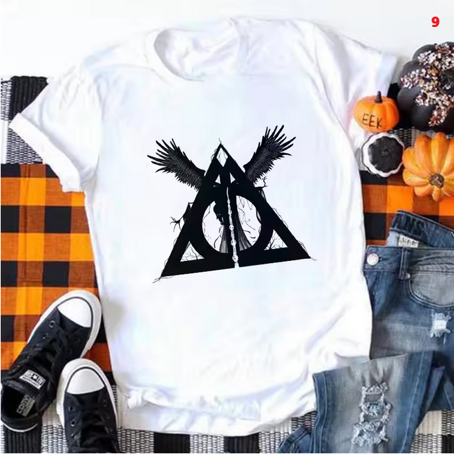 Deathly Hallows Graphic Women Tee Casual Summer Fashion Top