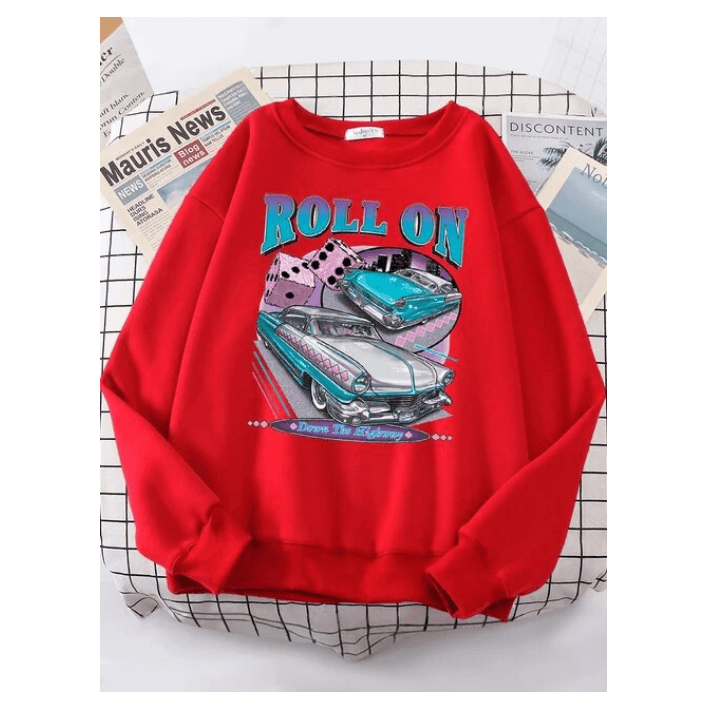 Roll On Down The Highway Street Personality Sweatshirt