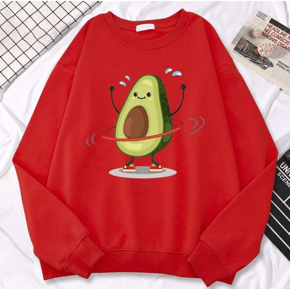Pullovers Avocado Exercise And Rotation Soft Sweatshirt